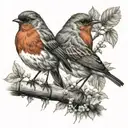2 robins tattoo design idea