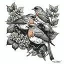 2 robins tattoo design idea