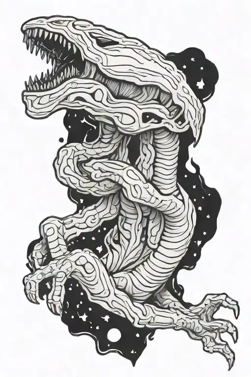 White Neomorph from Alien: Covenant tattoo design idea