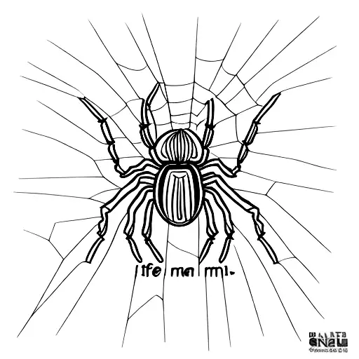 spider in the bathroom corner with the text "if i am killed simply for living let death be kinder than man" tattoo design idea