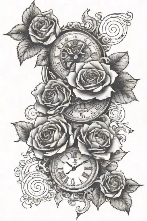3 birth clock tattoo design idea