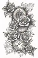 3 birth clock tattoo design idea