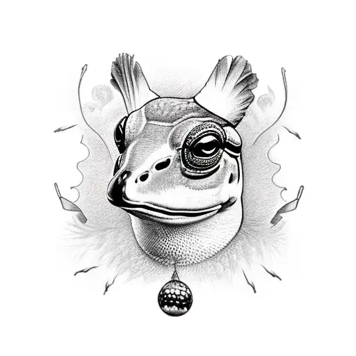 Goose wearing as Froggy Hat tattoo design idea