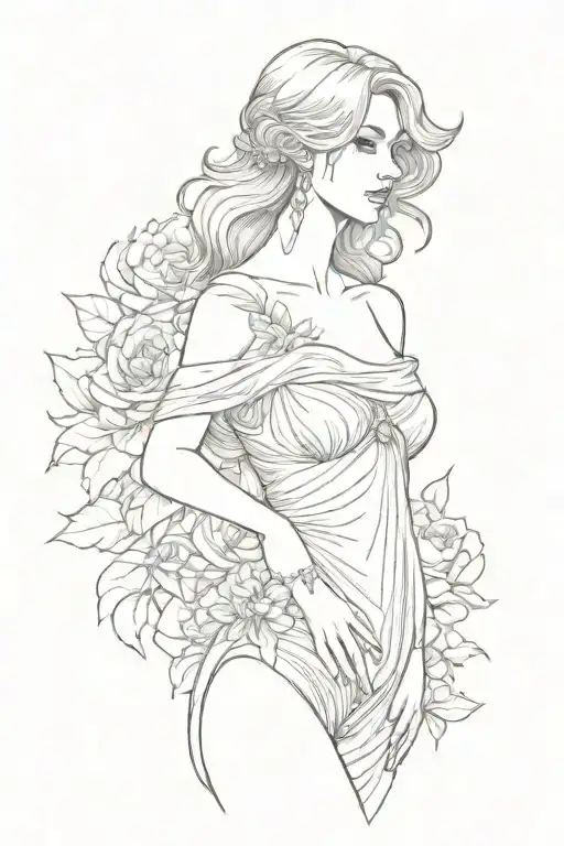 full body Aphrodite realistic sexy girl shoulder tattoo tattoo design idea