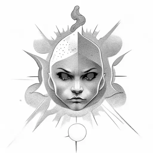 CLOUDS WITH SUN RAYS tattoo design idea