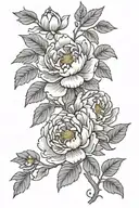 Peony vine tattoo design idea