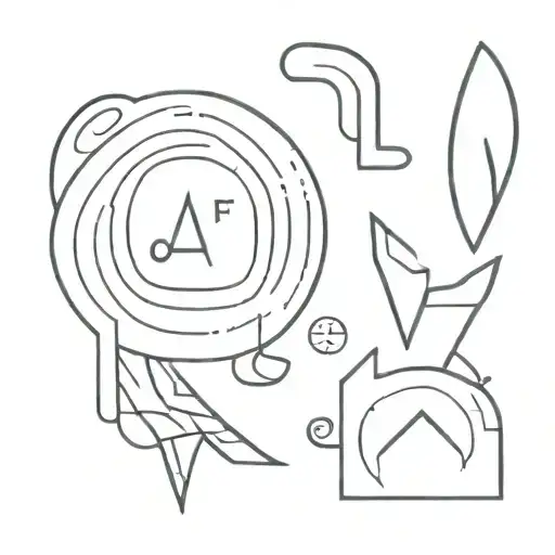 elemental symbols with dogs ears as the fifth element. tattoo design idea