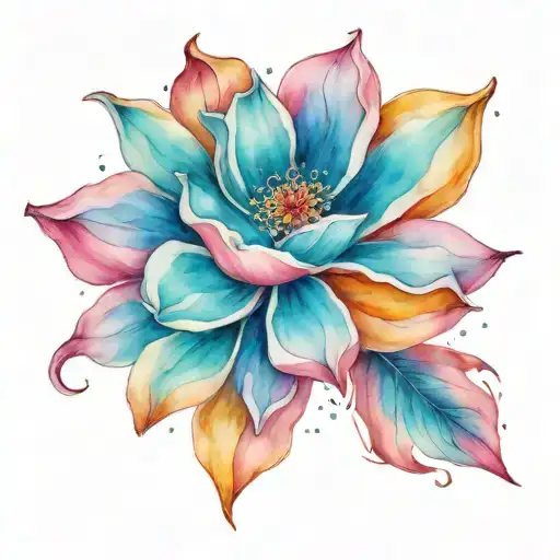 3 vertical squares with a flower in the middle tattoo design idea