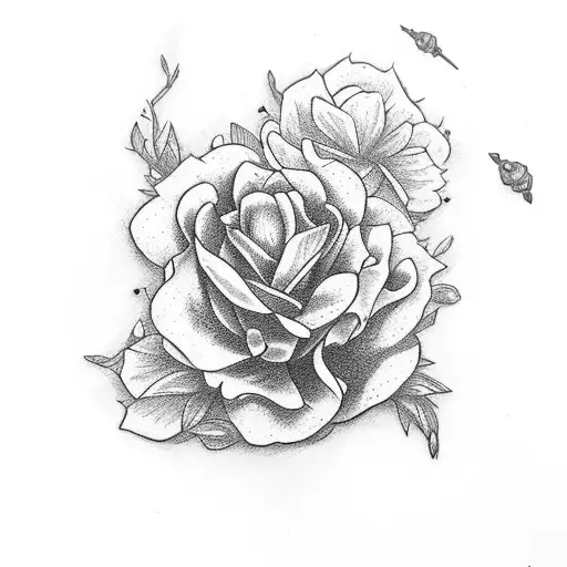 Zorro con flores al rededor tattoo design idea