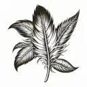 big feather with small birds tattoo design idea
