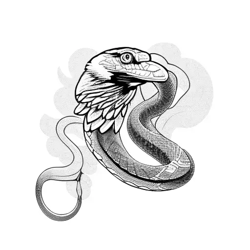 Snake and Raven tattoo design idea