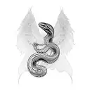 Snake and Raven tattoo design idea