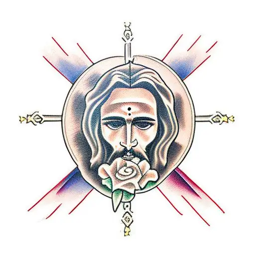 jesus cross with a crown  tattoo design idea