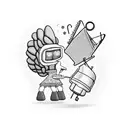 A black-grey tattoo of Marge Simpson holding a sewing machine, representing your love for fashion tattoo design idea