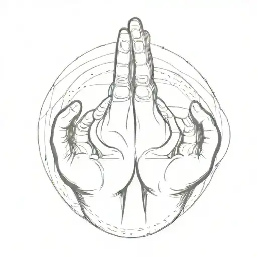 abhaya mudra two hands tattoo design idea