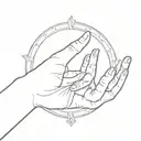 abhaya mudra two hands tattoo design idea