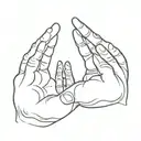 abhaya mudra two hands tattoo design idea