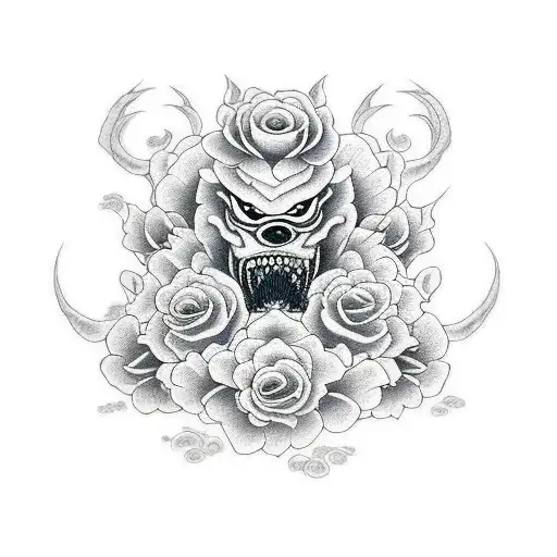 Rose Monster  tattoo design idea