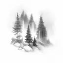 ravine with rays of light  tattoo design idea