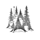 ravine with rays of light  tattoo design idea