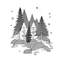 ravine with rays of light  tattoo design idea