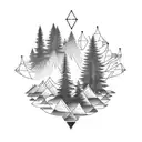 ravine with rays of light  tattoo design idea