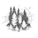 ravine with rays of light  tattoo design idea