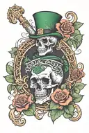 Irish history mythology inspired tattoo, remove skull head tattoo design idea