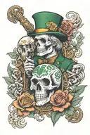 Irish history mythology inspired tattoo, remove skull head tattoo design idea