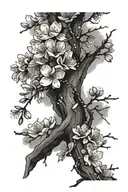 Japanese cherry blossom blossoms falling tattoo design idea