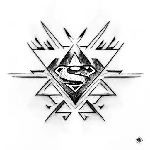 superman symbol tattoo design idea