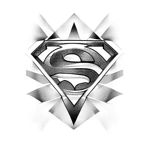 superman symbol tattoo design idea