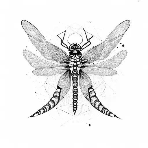 Capital A with a dragonfly inside tattoo design idea