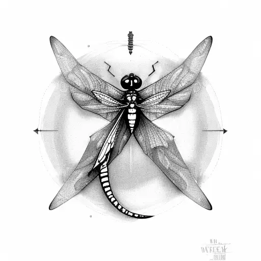 Capital letter A with a dragonfly inside tattoo design idea