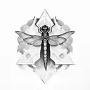 Capital letter A with a dragonfly inside tattoo design idea