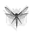 Capital letter A with a dragonfly inside tattoo design idea