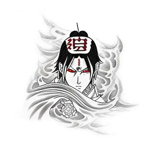 a sleeve tatto of itachi uchiha, and the akatsuki  tattoo design idea