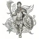 Spartan warrior  tattoo design idea