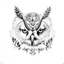 leon, scale, owl, anchor tattoo design idea