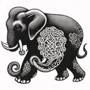 elephant with octopus tentacle trunk  tattoo design idea