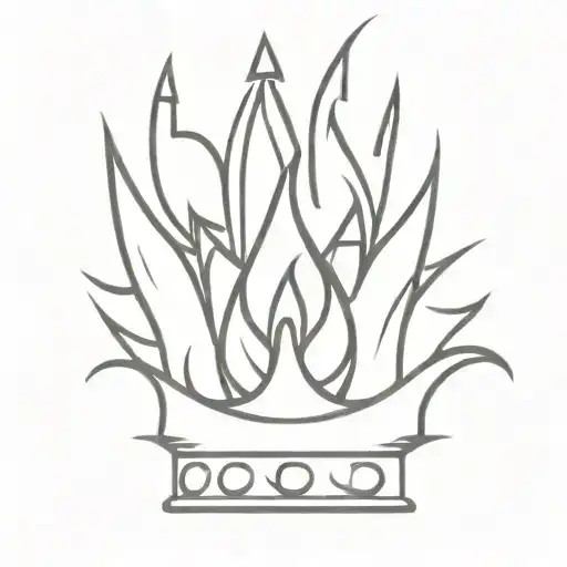 fire crown made tattoo design idea
