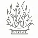 fire crown made tattoo design idea