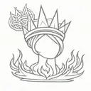 fire crown made tattoo design idea