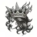 fire crown made tattoo design idea