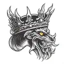 fire crown made tattoo design idea
