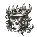 fire crown made tattoo design idea