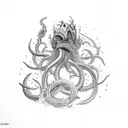 leviathan vs poseidon vs kraken tattoo design idea