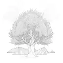 burning bush tattoo design idea