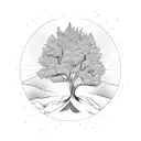 burning bush tattoo design idea