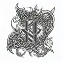 A rune inscription that represents strength and guidance in both Asatruism and management tattoo design idea